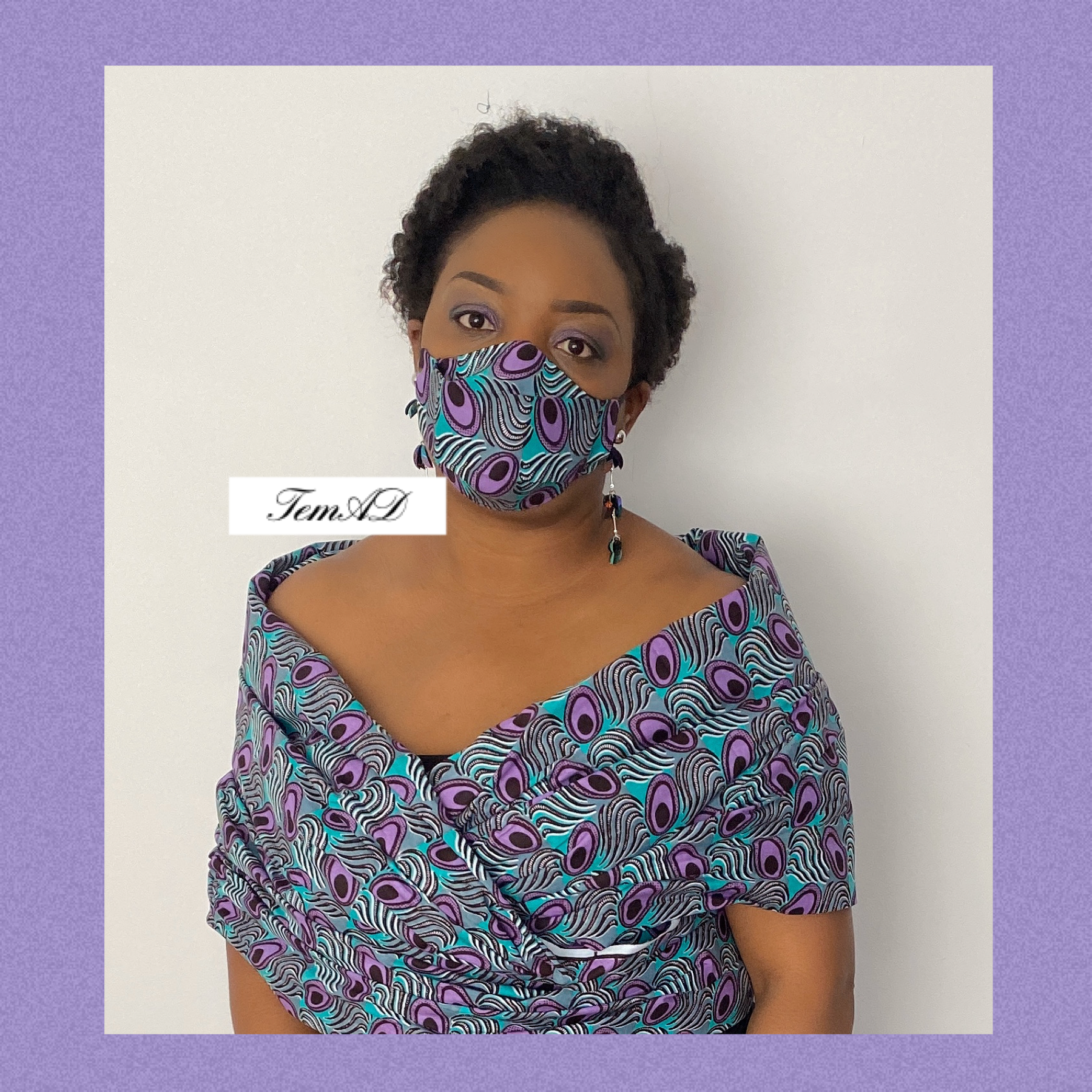 TemAD collections 3d african print ankara face mask made in uk