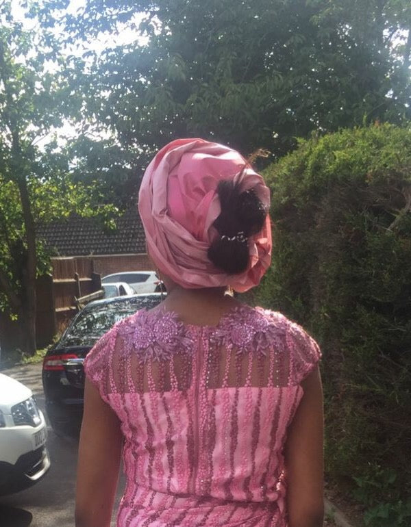 Pink wedding guest outfit