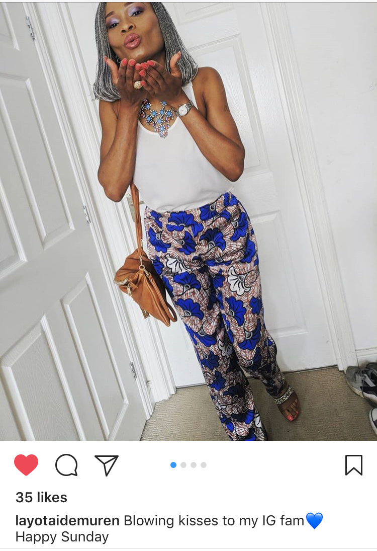 Ankara chiffon wrap top and trousers