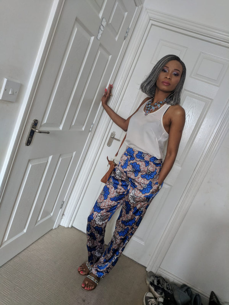 Ankara chiffon wrap top and trousers