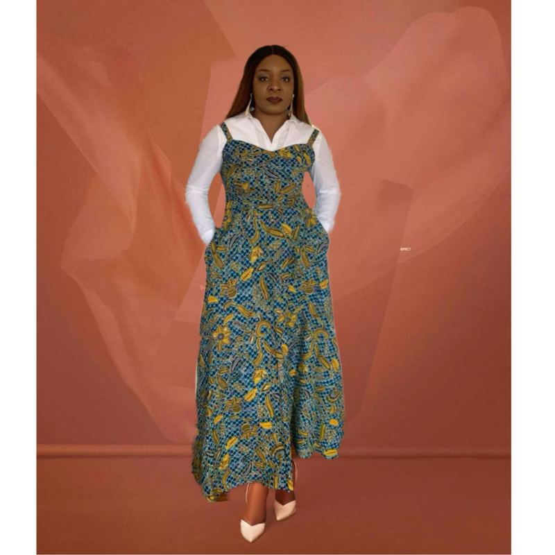 african print ankara maxi dress shop temad collections spaghetti straps flow dress