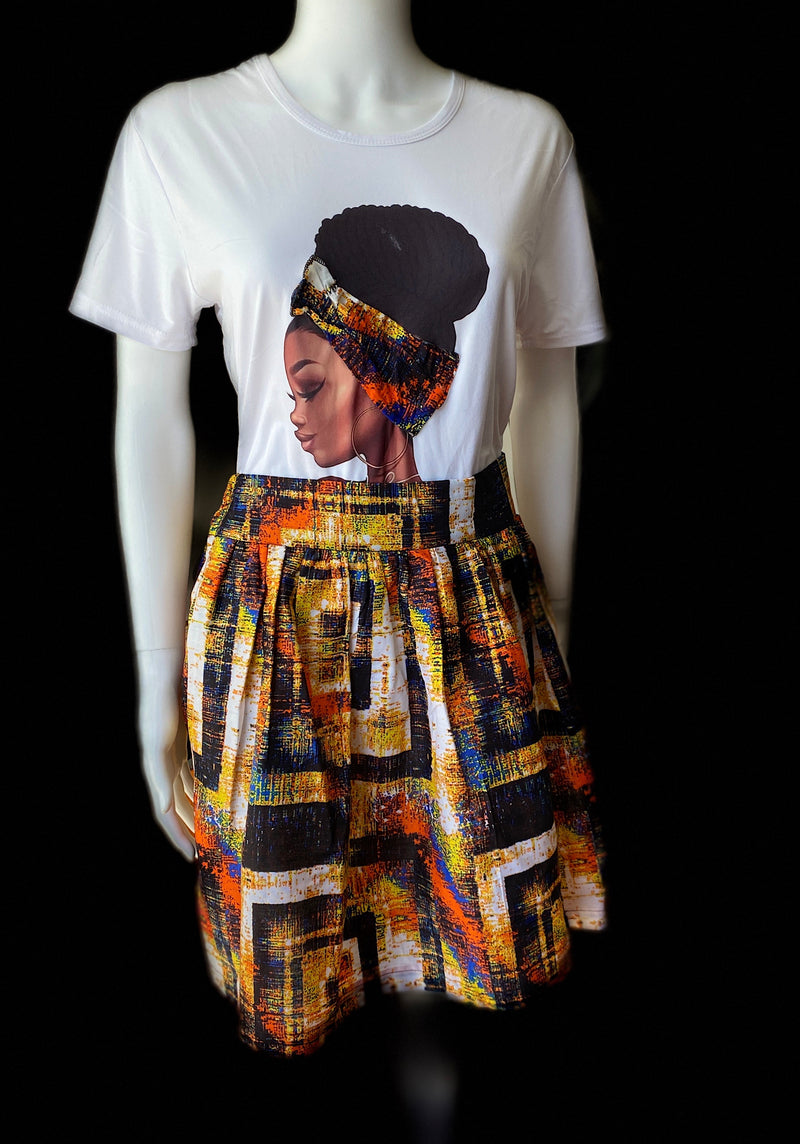 BAE collection temad tshirt african print ankara face 3d tshirt