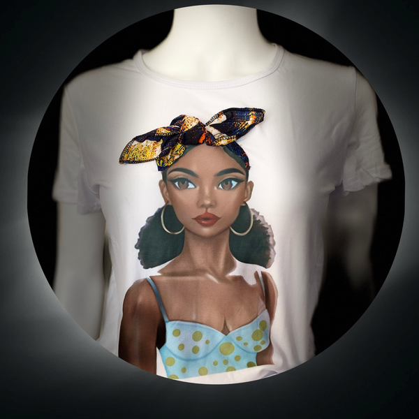 BAE collection temad tshirt african print ankara face 3d tshirt