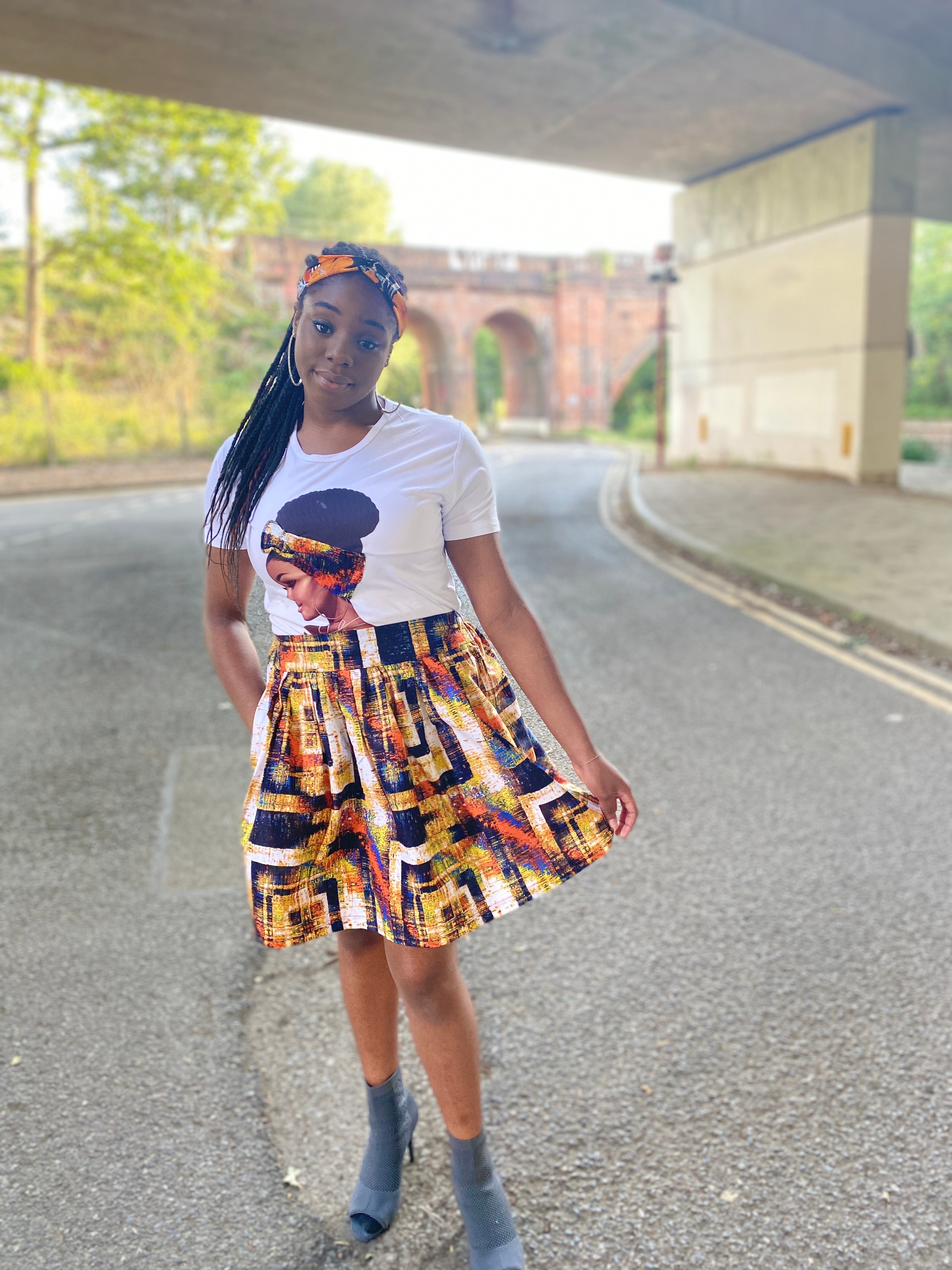 BAE collection temad tshirt african print ankara face 3d tshirt