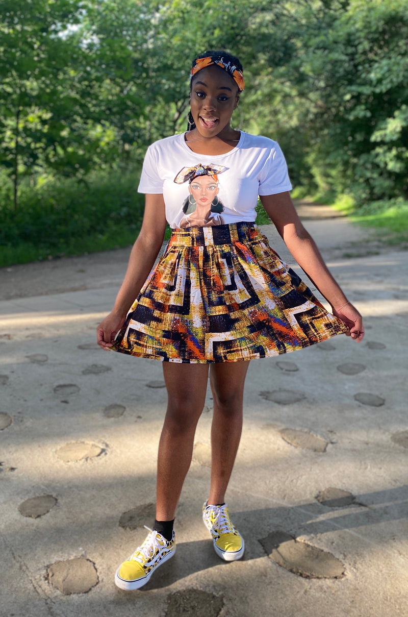 BAE collection temad tshirt african print ankara face 3d tshirt