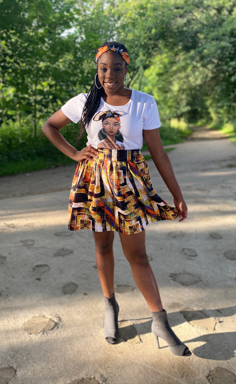 BAE collection temad tshirt african print ankara face 3d tshirt