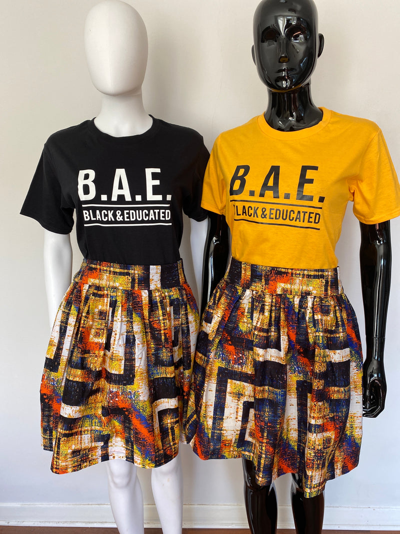 african print ankara temad b.a.e tshirt
