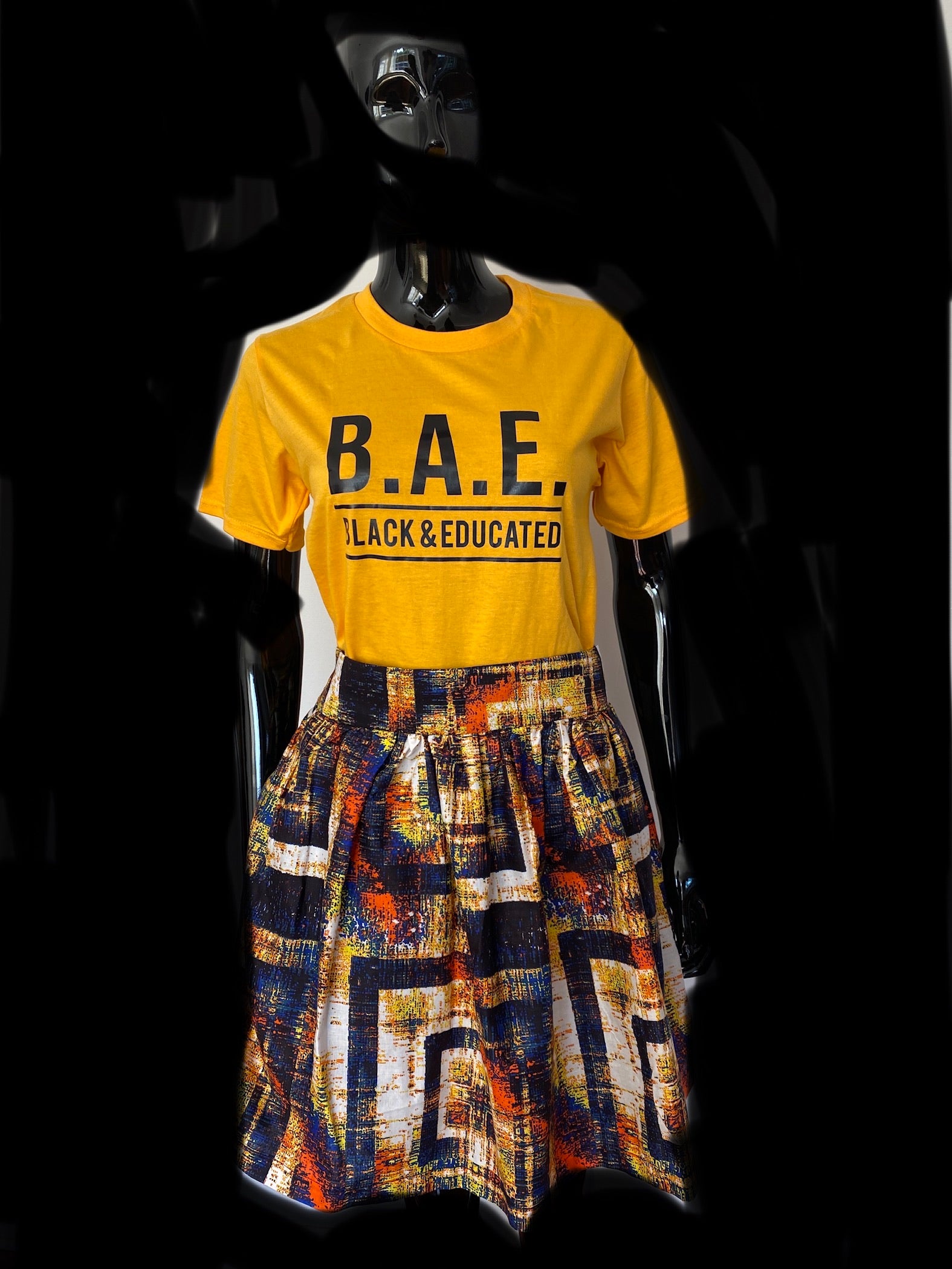 BAE collection temad tshirt african print ankara face 3d tshirt