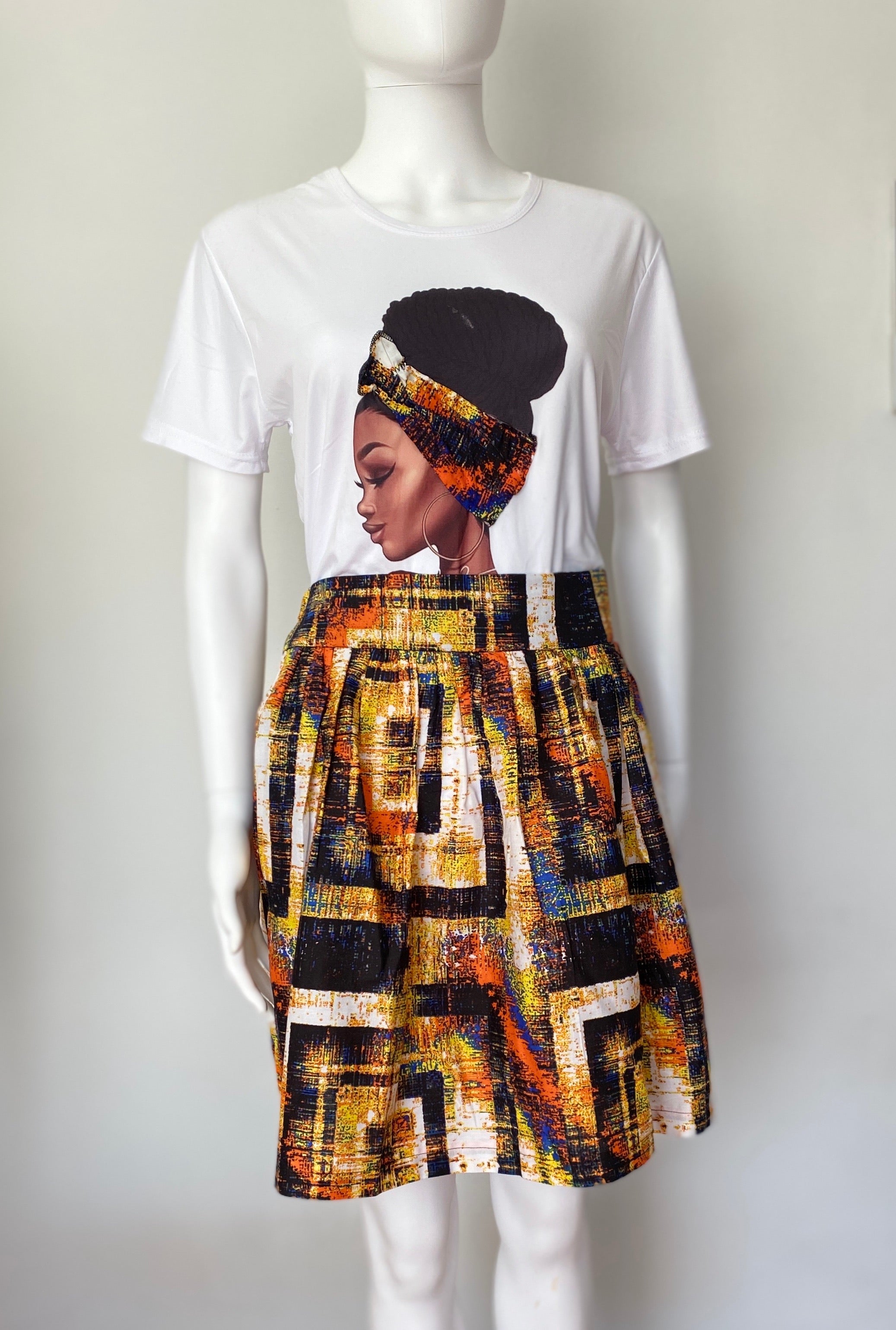 African print ankara temad b.a.e tshirt