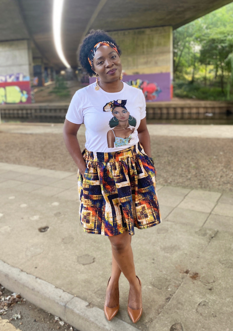 BAE collection temad tshirt african print ankara face 3d tshirt