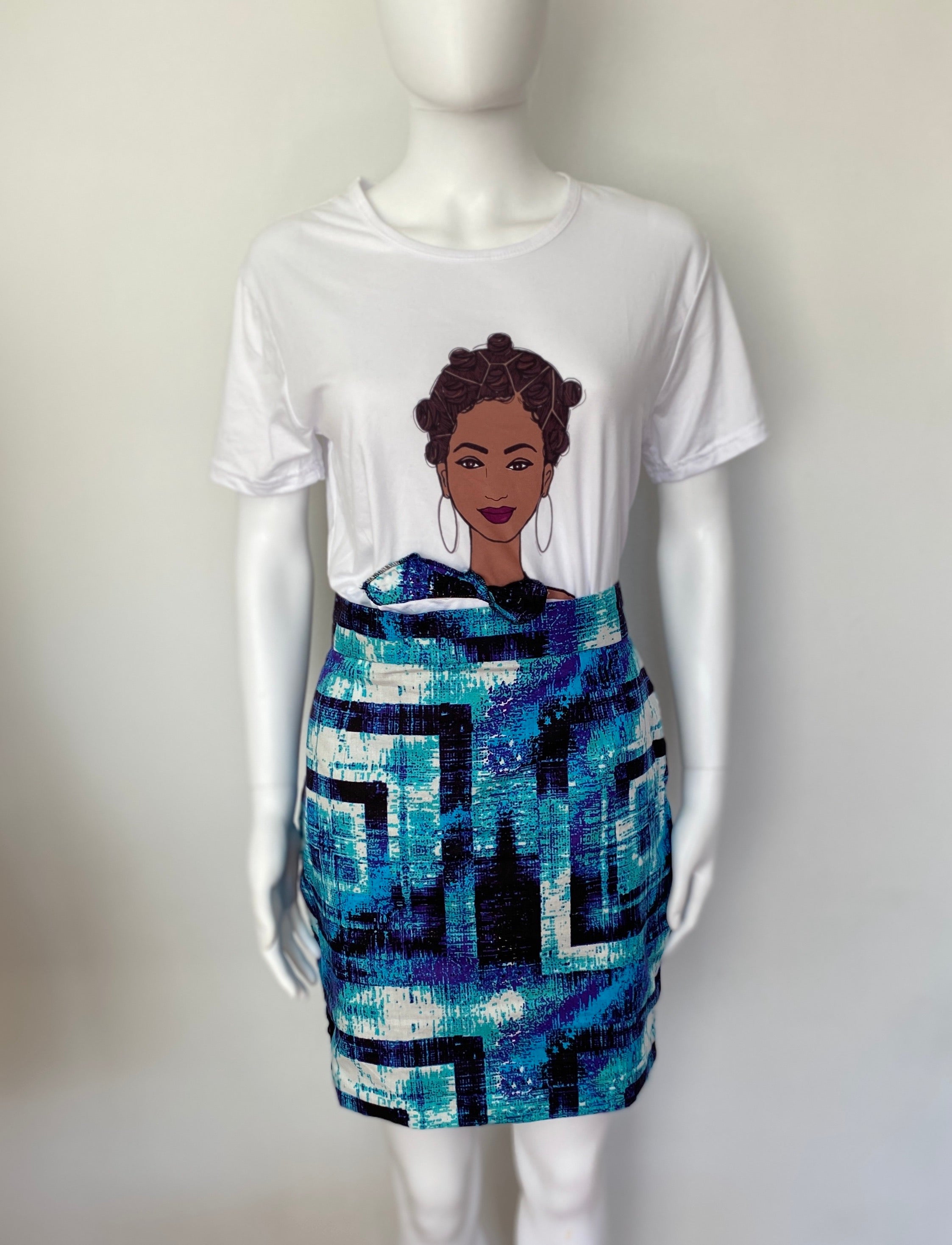 African print ankara temad b.a.e tshirt