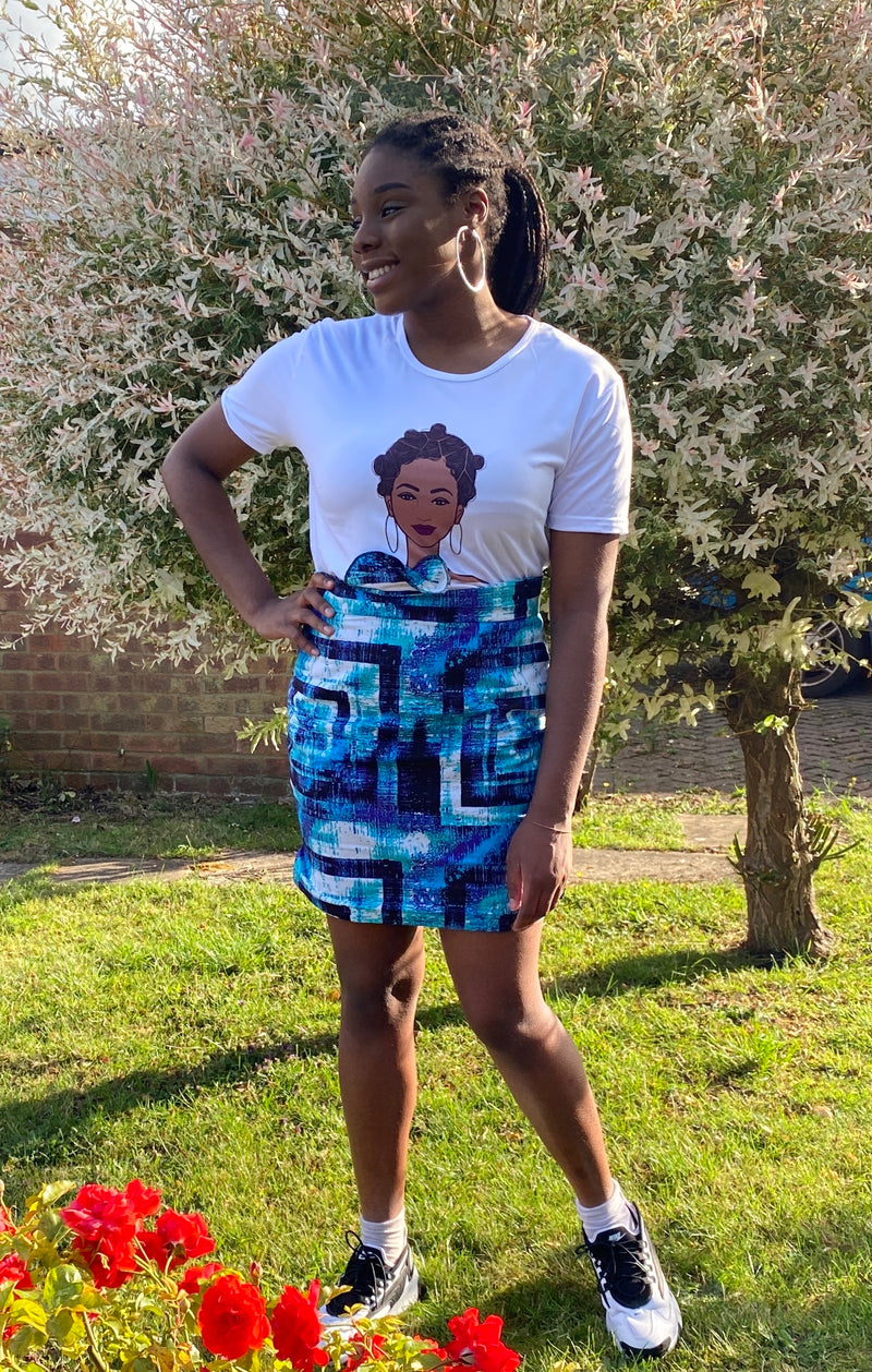 BAE collection temad tshirt african print ankara face 3d tshirt